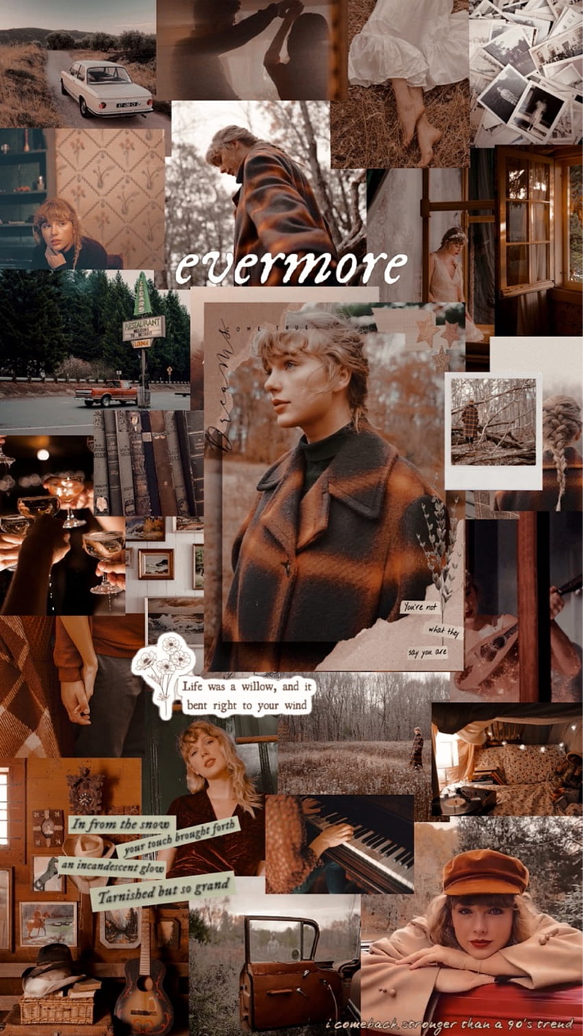 Taylor Swift Evermore Aesthetic Uploaded by â® be c c a, Taylor Swift Collage HD 전화 배경 화면